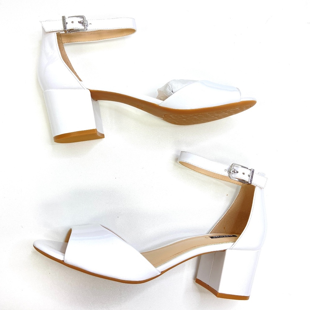 Alex Marie | Opel White patent Leather sandal Heel